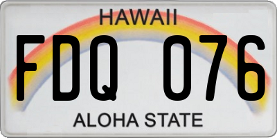 HI license plate FDQ076