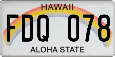 HI license plate FDQ078