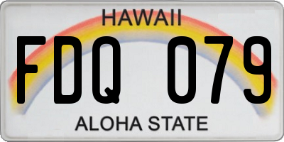 HI license plate FDQ079