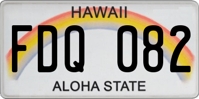 HI license plate FDQ082