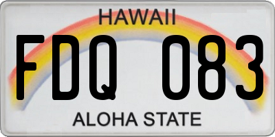 HI license plate FDQ083
