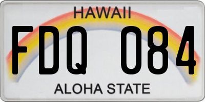 HI license plate FDQ084