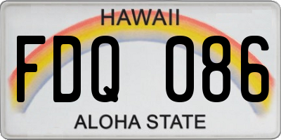 HI license plate FDQ086