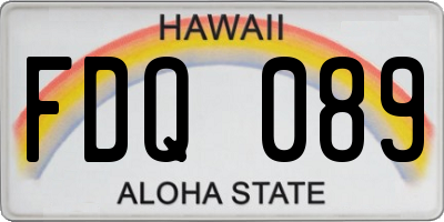 HI license plate FDQ089