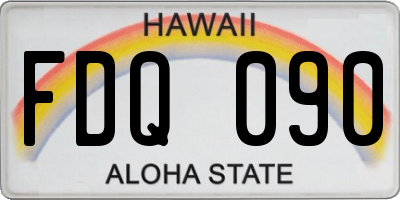 HI license plate FDQ090