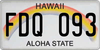 HI license plate FDQ093