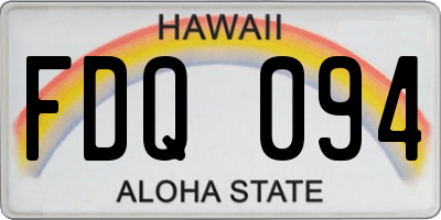 HI license plate FDQ094