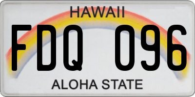 HI license plate FDQ096