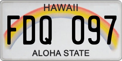 HI license plate FDQ097