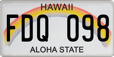 HI license plate FDQ098
