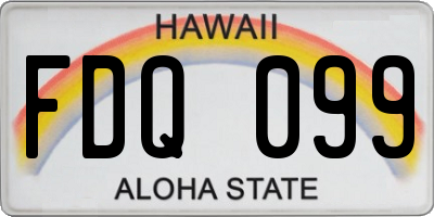 HI license plate FDQ099