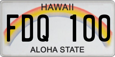 HI license plate FDQ100