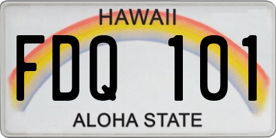 HI license plate FDQ101