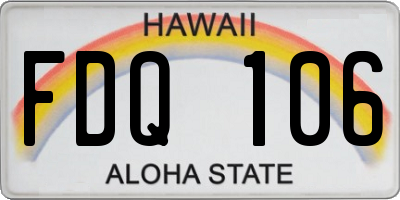 HI license plate FDQ106