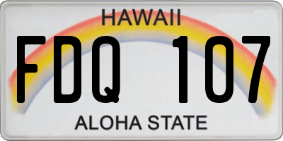 HI license plate FDQ107