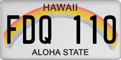 HI license plate FDQ110