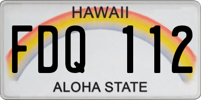 HI license plate FDQ112