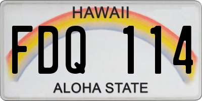 HI license plate FDQ114