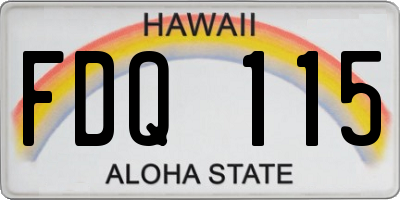 HI license plate FDQ115