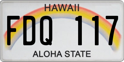 HI license plate FDQ117
