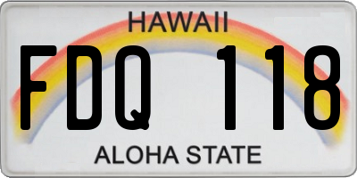 HI license plate FDQ118
