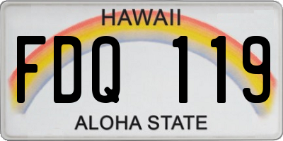 HI license plate FDQ119