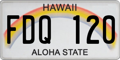 HI license plate FDQ120
