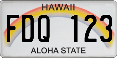 HI license plate FDQ123