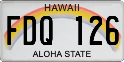 HI license plate FDQ126