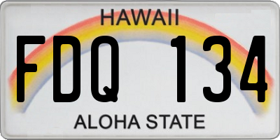 HI license plate FDQ134