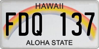 HI license plate FDQ137