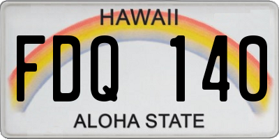 HI license plate FDQ140