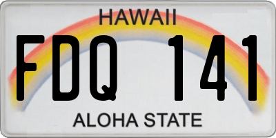 HI license plate FDQ141