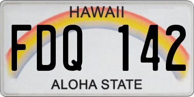 HI license plate FDQ142