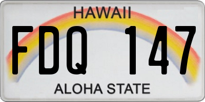HI license plate FDQ147