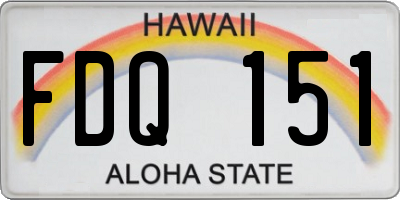 HI license plate FDQ151