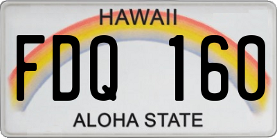 HI license plate FDQ160