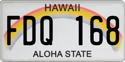 HI license plate FDQ168