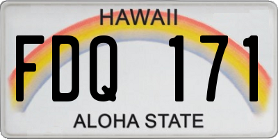 HI license plate FDQ171