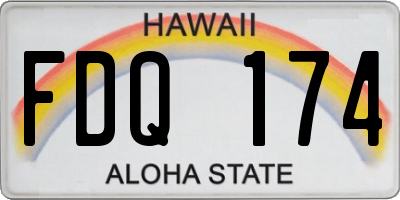 HI license plate FDQ174
