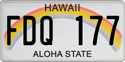 HI license plate FDQ177