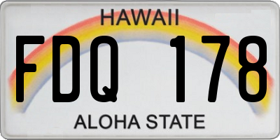 HI license plate FDQ178
