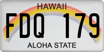 HI license plate FDQ179
