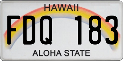 HI license plate FDQ183