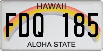 HI license plate FDQ185