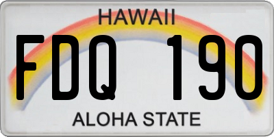 HI license plate FDQ190