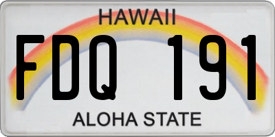 HI license plate FDQ191