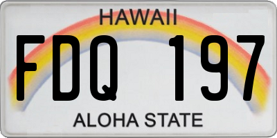 HI license plate FDQ197