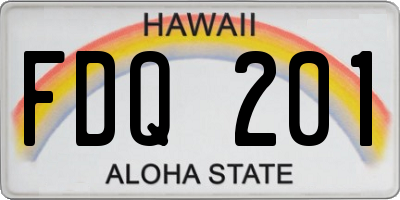HI license plate FDQ201