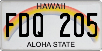 HI license plate FDQ205